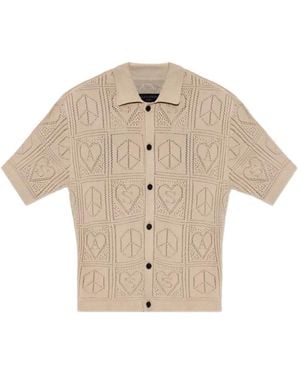 AllSaints Arktx Gehaakt Button-Down Vest - Naturel
