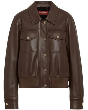 Max Mara Mastbiada Jacke Mit Geknöpfter Brusttasche - Braun