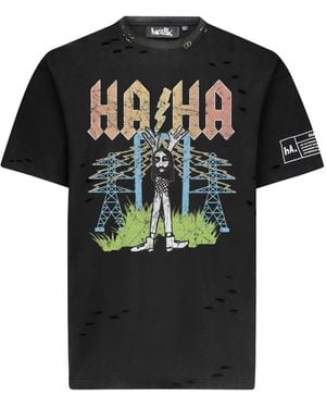 Haculla Feelin Electric Cotton T-Shirt - Black