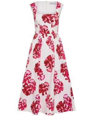 Rebecca Vallance Damask Midi Dress - Red