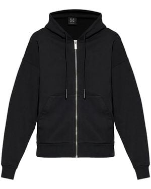 44 Label Group Zip-Up Cotton Hoodie - Black