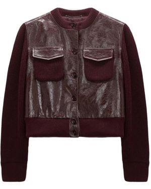 Dorothee Schumacher Leather-Panelled Knitted Jacket - Red