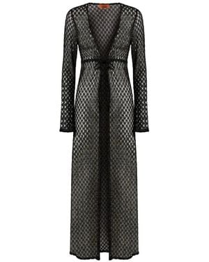 Missoni Robe Courte À Taille Ceinturée - Black