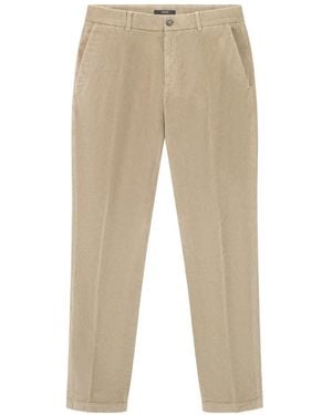 BOGGI Stretch Velvet Trousers - Natural