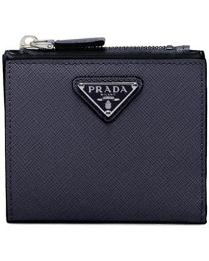 Prada Small Saffiano Leather Wallet - Blue