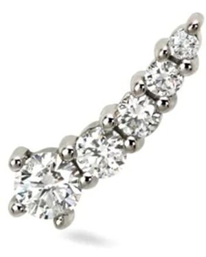 Lark & Berry Pendiente Shooting Star En Oro Blanco De 14 Ct Con Diamantes