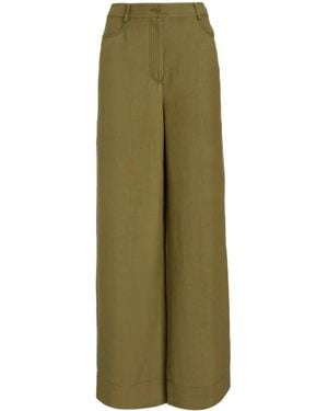 Alberta Ferretti Button-Fastening Palazzo Trousers - Green