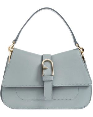 Furla Mini Flow Leather Tote Bag - Grey