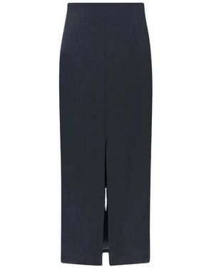 Paul & Shark Tech Wool Pencil Midi Skirt - Blue