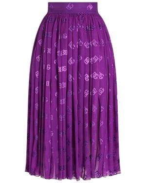 Dolce & Gabbana Falda midi con logo estampado - Morado