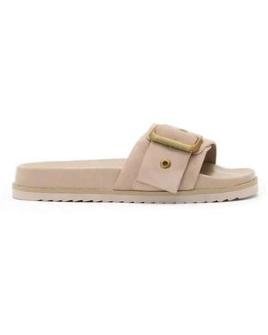 AllSaints Ellie Buckle-Strap Sandals - Natural