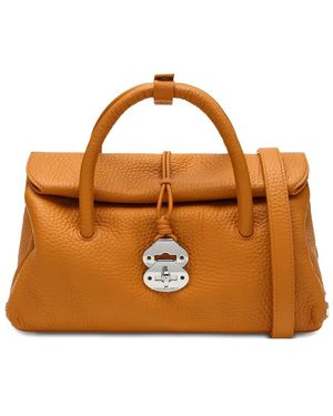 Zanellato Small Dotta Pebbled-Leather Tote Bag - Brown