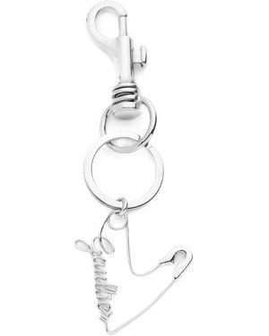 Jean Paul Gaultier Heart Safety-Pin Keyring - White
