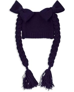 Comme des Garçons Bonnet À Détail De Nœud - Bleu