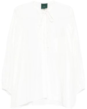 Jejia Tie-Neck Balloon-Sleeve Top - White