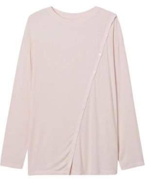 B+ AB Buttoned Long-Sleeve Top - Pink