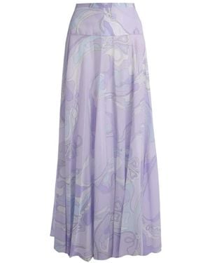 PUCCI Jupe Longue À Motif Abstrait - Purple