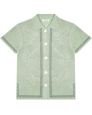 Calle Del Mar Garden Party Short-Sleeve Knitted Shirt - Green