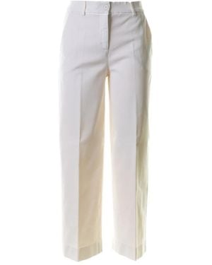 Via Masini 80 Pressed-Crease Trousers - White