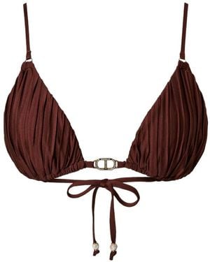 Twinset Haut De Bikini À Design Plissé - Brown