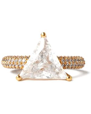 Izabel Display Mega Triangle Pavé Ring - White