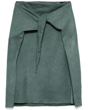 Rick Owens Midirock Aus Leder - Grün