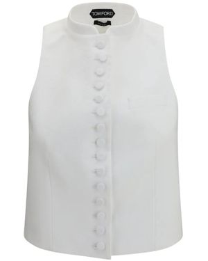 Tom Ford Button Cotton Jacket - White