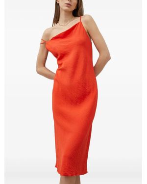 Samsøe & Samsøe Vestido midi con cuello desbocado - Rojo