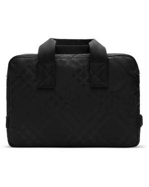 Burberry Aktentasche Mit Check-Jacquard - Schwarz