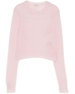 Jil Sander Open-Knit Cropped Sweater - Pink
