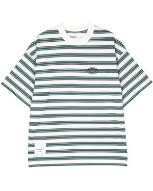 Izzue ストライプ ロゴ Tシャツ - グレー