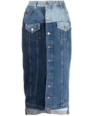 RED Valentino Patchwork Denim Skirt - Blue