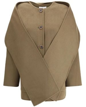 The Dynamis Studio Scarf-Detail Jacket - Natural