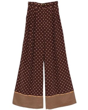 Zimmermann Pyjama Polka-Dot Belted Palazzo Pants - Purple