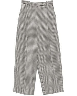 Styland Houndstooth-Pattern Carrot Pants - Grey