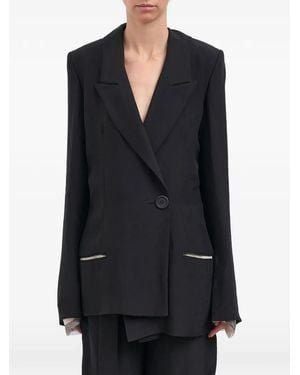 Alessandra Marchi Asymmetric Rear-Slit Jacket - Black