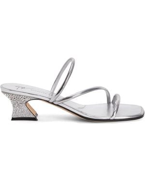 Giuseppe Zanotti Sandali Aude Strass Con Tacco - Bianco