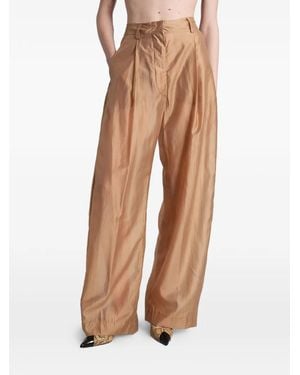 Thelatest Billie Pleated Palazzo Trousers - Natural