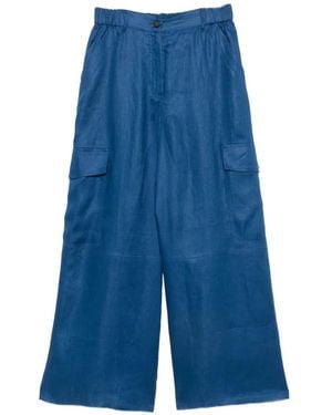 Weekend by Maxmara Ifinale Wide-Leg Cargo Pants - Blue