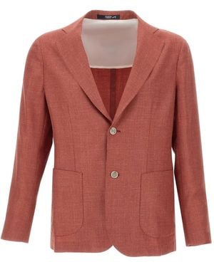 Barba Napoli Easy J Mono Lapel Blazer - Red
