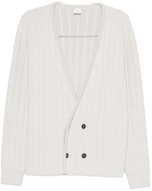 Eleventy Raglan Ribbed Cardigan - White
