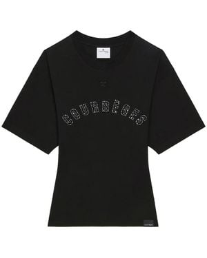 Courreges ロゴ Tシャツ - ブラック