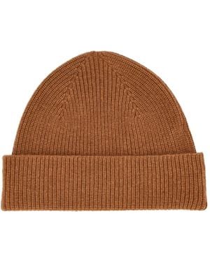 ZEGNA Ribbed Cashmere Beanie - Brown