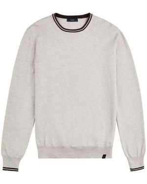 Fay Elbow-Patch Tipped-Trim Sweater - White