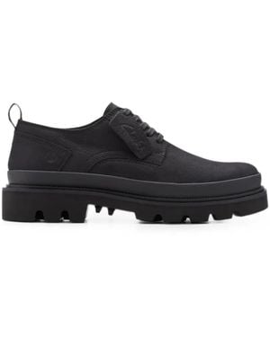 Clarks Badell Lace Round-Toe Derby Shoes - Black