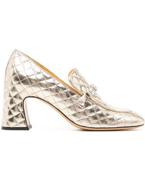 Madison Maison 70Mm Quilted Leather Pumps - Natural