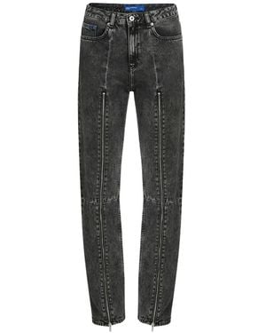 KARL LAGERFELD Gerade Jeans Mit Hohem Bund - Grau
