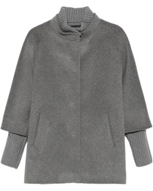 Cinzia Rocca Ribbed-Cuff Virgin-Wool Jacket - Grey
