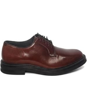 Brunello Cucinelli Leather Lace-Up Derby Shoes - Brown
