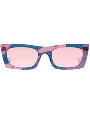 Retrosuperfuture Drew Mama Fred Rectangle Sunglasses - Pink